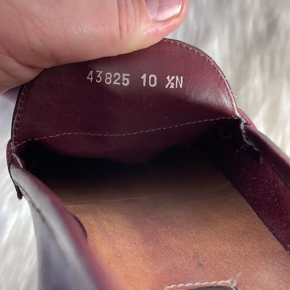 French Shriner Bordeaux Leather Tassel Loafers‎ Sz 10.5